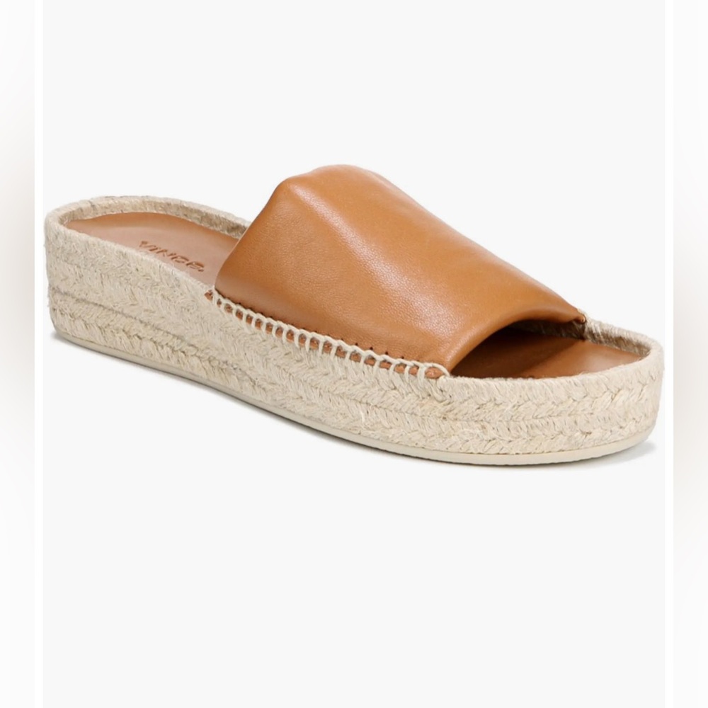 VINCE-Jesse Leather Platform Espadrille Sandals